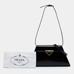 Pre Owned Prada Black Medium Brushed Leather Satchel