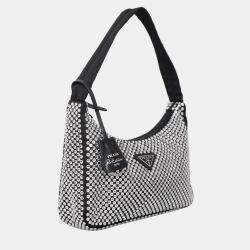 Pre Owned Prada Re-Edition 2000 Satin Mini Crystal Bag