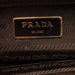 Pre Owned Prada Brown Canvas and Leather Canapa Logo Tote