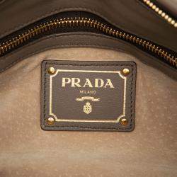 Pre Owned Prada Grey Soft Calfskin Shopping Satchel