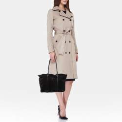 Pre Owned Prada Black Re-Nylon and Leather Tote