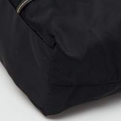Pre Owned Prada Black Re-Nylon and Leather Tote