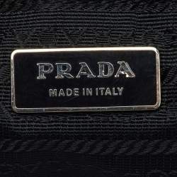 Pre Owned Prada Black Re-Nylon and Leather Tote