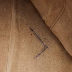 Pre Owned Prada Beige/Tan Canvas and Cinghiale Leather Top Handle Bag