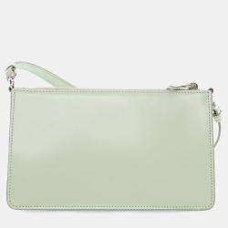 Pre Owned Prada Green Brushed Leather Shoulder Bag