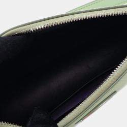 Pre Owned Prada Green Brushed Leather Shoulder Bag