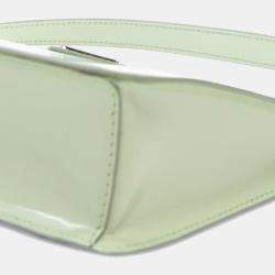 Pre Owned Prada Green Brushed Leather Shoulder Bag