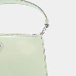 Pre Owned Prada Green Brushed Leather Shoulder Bag