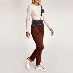 Pre Owned Prada Black Nylon and Saffiano Leather Re-Edition 2005 Shoulder Bag