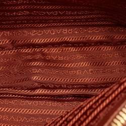 Pre Owned Prada Brick Brown Saffiano Lux Leather Parabole Tote