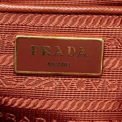 Pre Owned Prada Brick Brown Saffiano Lux Leather Parabole Tote