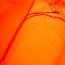 Pre Owned Prada Orange Canvas Logo Print Tote