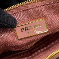 Pre Owned Prada Ribbon Tote Bag Black Nylon