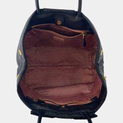 Pre Owned Prada Ribbon Tote Bag Black Nylon