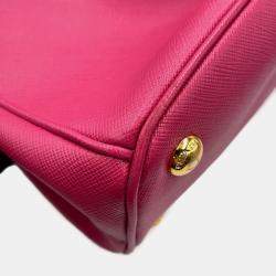 Pre Owned Prada Galleria 2 Way Bag Pink Leather