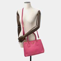 Pre Owned Prada Galleria 2 Way Bag Pink Leather