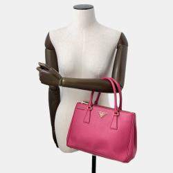 Pre Owned Prada Galleria 2 Way Bag Pink Leather