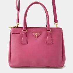 Pre Owned Prada Galleria 2 Way Bag Pink Leather