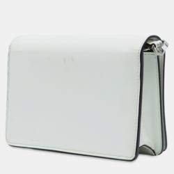 مملوكة مسبقًا Prada White Mini Brushed Leather Chain Crossbody