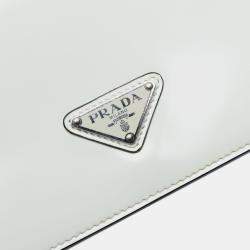 مملوكة مسبقًا Prada White Mini Brushed Leather Chain Crossbody