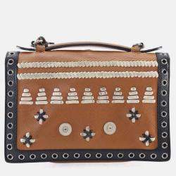 مملوكة مسبقًا حقيبة كروس برادا باتينا مطرزة سافيانو سوداء/بنية