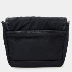 Pre Owned Prada Black Re-Nylon and Saffiano Leather Small Shoulder Bag