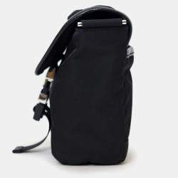 Pre Owned Prada Black Re-Nylon and Saffiano Leather Small Shoulder Bag