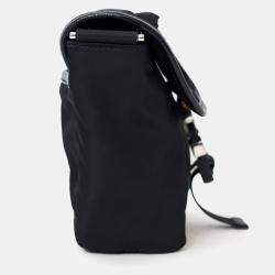 Pre Owned Prada Black Re-Nylon and Saffiano Leather Small Shoulder Bag