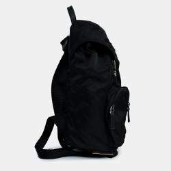 Pre Owned حقيبة ظهر برادا نايلون تسوتو أبازيم مزدوجة سوداء