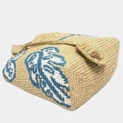 مملوكة مسبقًا حقيبة يد برادا لوجو سانت بارتس إصدار محدود صغيرة رافيا بيج