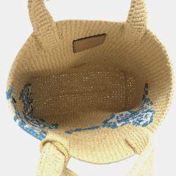 مملوكة مسبقًا حقيبة يد برادا لوجو سانت بارتس إصدار محدود صغيرة رافيا بيج