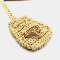 مملوكة مسبقًا حقيبة يد برادا لوجو سانت بارتس إصدار محدود صغيرة رافيا بيج