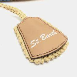 مملوكة مسبقًا حقيبة يد برادا لوجو سانت بارتس إصدار محدود صغيرة رافيا بيج