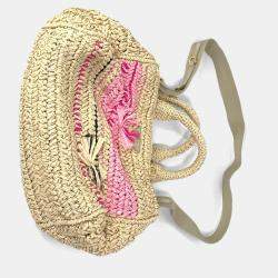 مملوكة مسبقًا حقيبة كتف ويد كروس بودي برادا لوغو مثلث لوحة لوغو مثلث بيج وردي