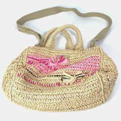 مملوكة مسبقًا حقيبة كتف ويد كروس بودي برادا لوغو مثلث لوحة لوغو مثلث بيج وردي