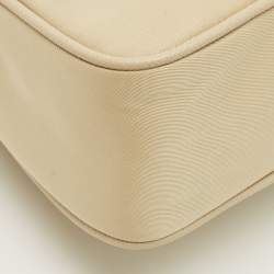 مملوكة مسبقًا حقيبة كتف برادا نايلون وسافيان جلد بيج 2005 ري إيديشن