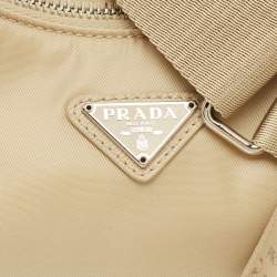 مملوكة مسبقًا حقيبة كتف برادا نايلون وسافيان جلد بيج 2005 ري إيديشن