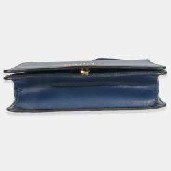 Pre Owned Prada Bluette Saffiano Lux Mini Chain Bag