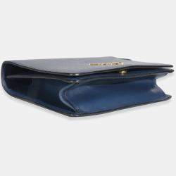 Pre Owned Prada Bluette Saffiano Lux Mini Chain Bag