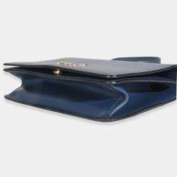 Pre Owned Prada Bluette Saffiano Lux Mini Chain Bag