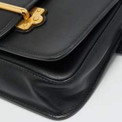 Pre Owned Prada Black Leather Cahier Convertible Belt Bag