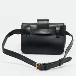 Pre Owned Prada Black Leather Cahier Convertible Belt Bag