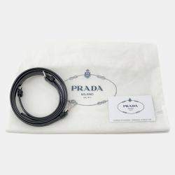 Pre Owned Prada 2Way Logo Quilted Chain Bag Black Nylon