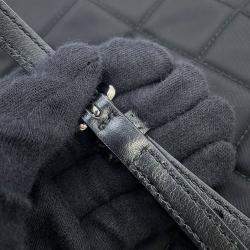 Pre Owned Prada 2Way Logo Quilted Chain Bag Black Nylon