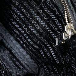 Pre Owned Prada 2Way Logo Quilted Chain Bag Black Nylon