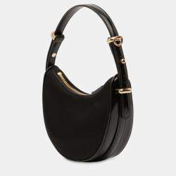 Pre Owned Prada Black Small Re Nylon and Leather Arque Satchel