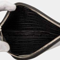 Pre Owned Prada Black Spazzolato Zip Top Crossbody