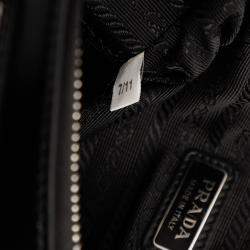 Pre Owned Prada Black Spazzolato Zip Top Crossbody