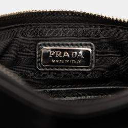 Pre Owned Prada Black Spazzolato Zip Top Crossbody