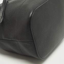 Pre Owned Prada Black Leather Drawstring Bucket Bag